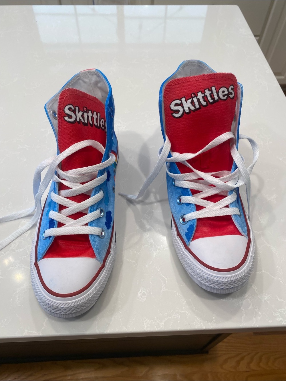 Converse High Top Sneakers custom airbrushed with skittles branding - Picture 4 of 4